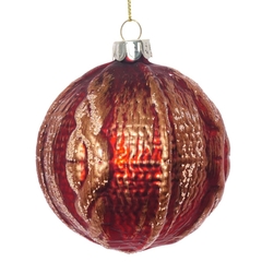 Украшение новогоднее Шар "Золотая коса" , D 8 см, L8 W8 H8 см