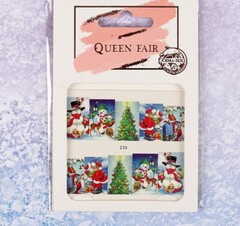 !09 Слайдер-дизайн для ногтей «Merry Christmas», водный