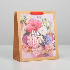!Пакет крафтовый 2 штуки вертикальный «Для тебя прекрасной», ML 23 × 27 × 11.5 см