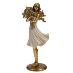 Фигурка декоративная "Девушка с цветами", L9,5 W6,5 H23,5 см