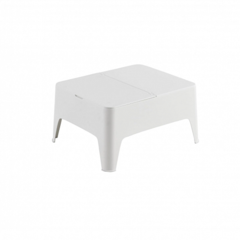 Стол для шезлонга ALASKA белый с отсеком для хранения