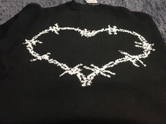 !09 Свитер женский вязанный теплый с принтом "Сердце" Размер ONE SIZE(42-48)