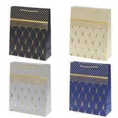 Пакет подарочный (бумага 210г/м2, блок микс 12шт), L26 W10 H32 см, 4в.