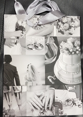 !НАБОР 3 ШТУКИ - Пакет бумажный " Свадьба" 17*23*10 см., дизайн микс