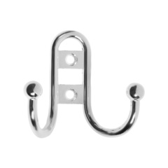 !09 Набор из 8-ти штук - Крючок мебельный ТУНДРА TKd=016, двухрожковый, хром