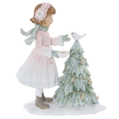 Фигурка декоративная "Девочка и елка", L9 W5 H12 см