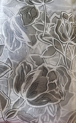 !09 Тюль " Деворе" серая 300*270 см., шторная лента