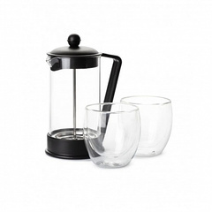 Набор для горячих напитков УЮТНЫЙ ВЕЧЕР 3пр (френч-пресс  термобокал 2шт)