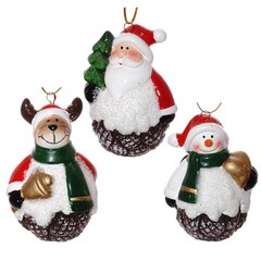 Украшение новогоднее "Снеговик/Олень/Санта", L6 W6 H8,5 см, 3в.