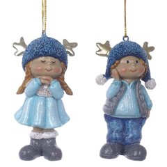 Фигурка декоративная подвесная "Дети",  L5 W3 H9,5 см, 2в.