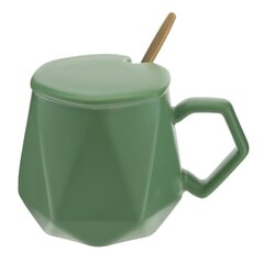 Кружка с крышкой и ложкой, 450 мл, L14 W9 H9,5 см