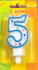 !Набор свечей 2 штуки - Свеча для торта "Цифра": 5 синяя+9 красная