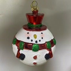 !Елочное украшение шар "Снеговик" 10 см.