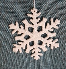 !09 НАБОР 3 ШТУКИ - Елочное украшение "Classic white" снежинка 10 см.