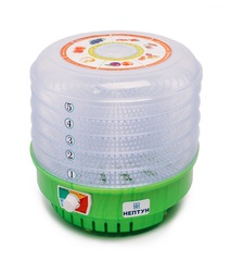 Сушилка для овощей и фруктов Нептун-5 КАЖИ.332219009 500Вт 5под. зеленый/прозрачный