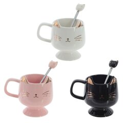 Кружка с ложкой, 280 мл, L12 W9 H11 см, дизайн микс