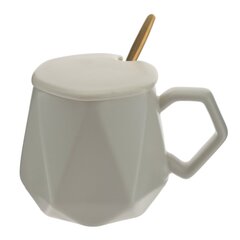 Кружка с крышкой и ложкой, 450 мл, L14 W9 H9,5 см