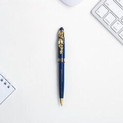 !Ручка шариковая 3 штуки корпус синий, МИКС