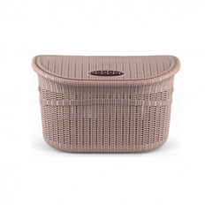 Корзина для белья 24л с крышкой розовая