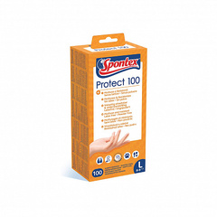 Перчатки виниловые PROTECT L, 100шт