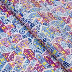 !09 Бумага упаковочная 4 листа крафт, "Зимний город", 50 х 70 см