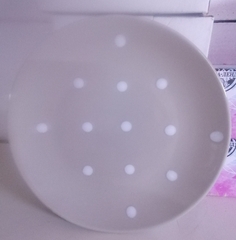 !09 НАБОР 2 ШТУКИ - ТАРЕЛКА ДЕСЕРТНАЯ "ГОРОХ" 19, 5 СМ., КЕРАМИКА ЦВЕТ БЕЖЕВЫЙ