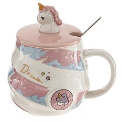 Кружка с крышкой и ложкой, 480 мл, L7,5 W7,5 H9 см