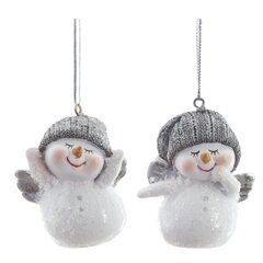 Фигурка декоративная подвесная "Снеговик",   L4,5 W4 H5,5 см, 2в.
