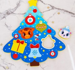 !09 Мозаика для игры в ванне "Елочка синяя: Новогодние малыши"