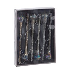 Набор из 6шт Украшение новогоднее "Сосулька", L11,5 W2,5 H16 см