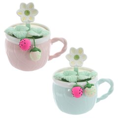 Кружка с крышкой и ложкой, 330 мл, L14 W10 H13 см, 2в.