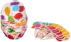 !09 Набор для выпечки и украшения кексов "Шары" 24 формочки 7/5*3см+24 шпажки 7см