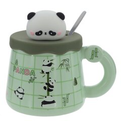 Кружка с крышкой и ложкой, 420 мл, L14 W10 H12,5 см