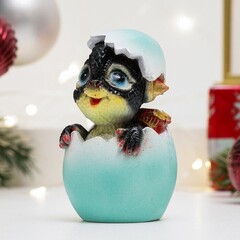 !Фигура 2 штуки "Дракошка в яичке" черная с синим, 5,5х5х8см