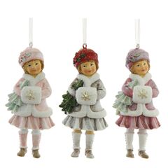 Украшение новогоднее "Девочка", L5 W3,5 H11 см, 3в.