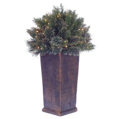 Кашпо хвойное с подсветкой, 100 LEDламп, 150 веток, (от сети), D60 см, L65 W65 H90 см