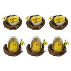 Набор из 6-ти изделий декоративных "Гнездо пасхальное" (6*4,5), L18 W14 H5,5 см