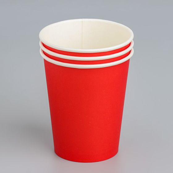 !09 Стакан бумажный (набор 30 штук) "Красный" 250 мл, диаметр 80 мм