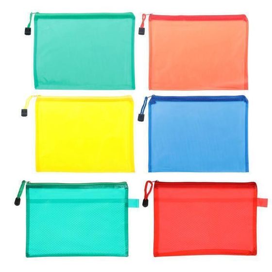 !09 Папка-конверт (набор 2 штуки) на молнии А5, однотонная, цвет МИКС