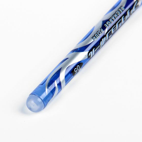 !Ручка гелевая со стираемыми чернилами 0,5 мм, 2 штуки стержень синий, корпус синий тонированный