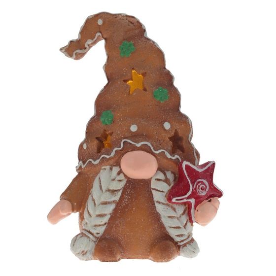 Фигурка декоративная с подсветкой &quot;Пряничный Гном&quot;,  L13 W8,5 H19,5 см, 2в. (LR44 2 шт)