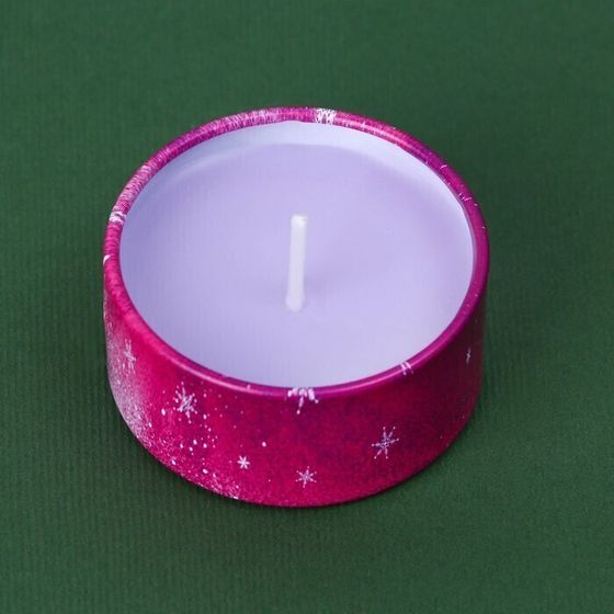 !09 Новогодняя свеча в банке «Все сбудется», сирень, d = 4,8 см