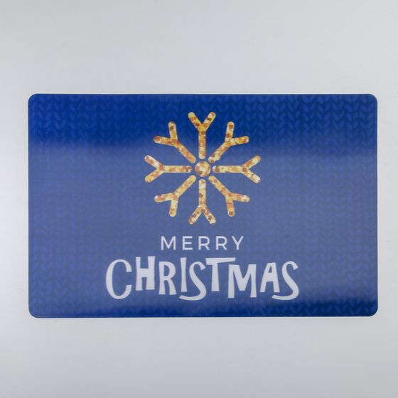 !09 Набор из 4-х предметов - Салфетка сервировочная на стол Real 3D «Рождество», 42x27 см, цвет синий