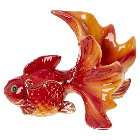 Фигурка декоративная "Золотая рыбка", L12,5 W8,5 H11 см, 1 штука, дизайн микс