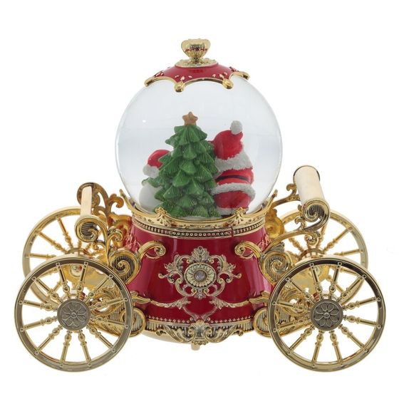 Фигурка декор &quot;Дед Мороз&quot; в стекл шаре (муз, подсвет, вьюга, 3xAAA н/п), D10 см, L22 W11 H19 см