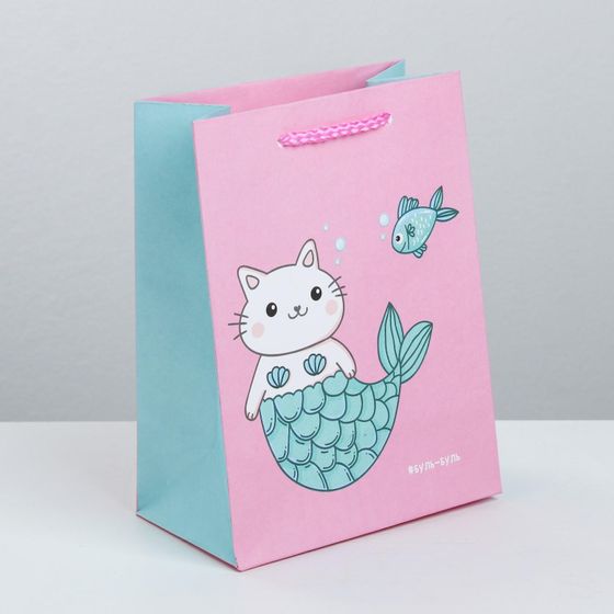 !09 НАБОР 4 ШТУКИ - Пакет подарочный «Буль-буль», 14,5 × 19,5 × 8,5 см.