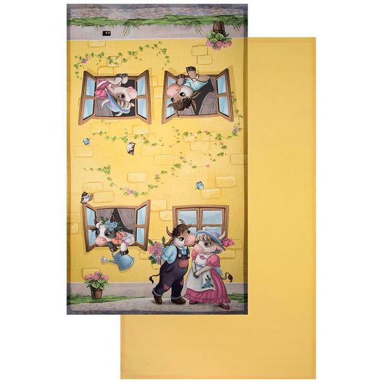 !09 КОМПЛЕКТ ИЗ 2-Х ШТУК - ПОЛОТЕНЦЕ "СВИДАНИЕ" 70*40 СМ. 100% ХЛОПОК ЦВЕТ ЖЕЛТЫЙ