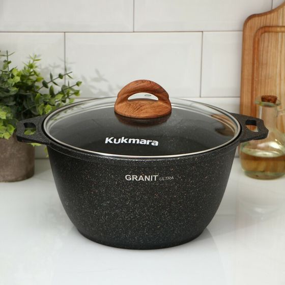 Кастрюля Granit ultra (original), 4 л, d=26 см, h=19 см, антипригарное покрытие, цвет коричневый