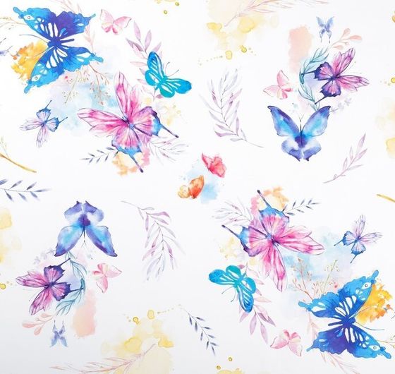 !Бумага глянцевая 2 листа «Акварельные бабочки», 70 × 100 см