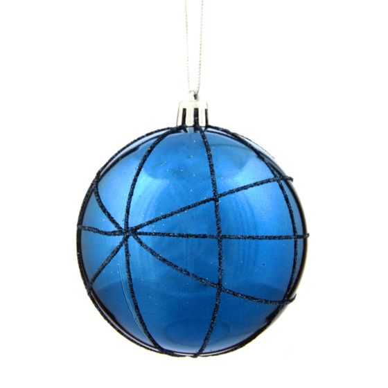 Набор из 12шт, Украшение новогоднее Шар "Синее вдохновение", D 8 см, L35 W27 H9 см